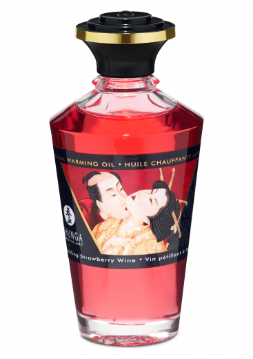 Huile de massage Shunga Aphrodisiac warming Strawberry Wine 100ml