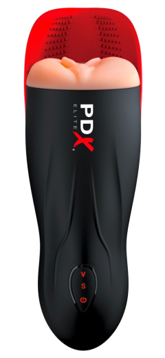 Masturbator w. Testicle Stimulator PDX Elite Fuck-O-Matic 5 Suction-Modes & 10 Vibration-Modes nubbed Balls Massage buy