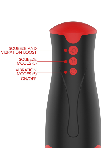 Stroker w. Vibration Fusion-X Deep Squeeze with nubbed TPE Sleeve 5 Squeeze- & 5 Vibration Modes by HIDDEN DESIRE buy