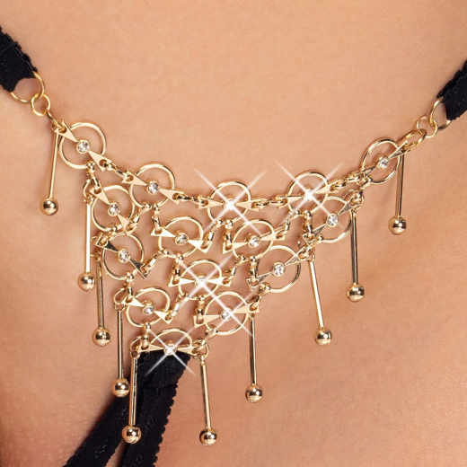 Micro String ouvert Schmuckstring mit Glitzersteinchen Ringen & Anhängern von COTTELLI LINGERIE günstig kaufen
