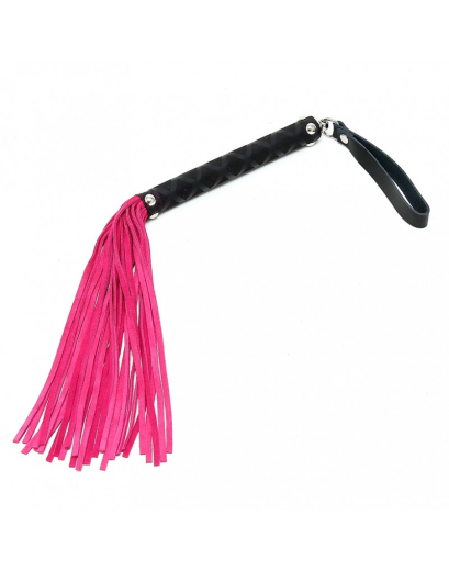 Mini Floggerpeitsche Leder 35cm pink