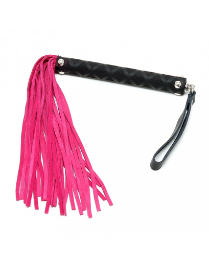 Mini Floggerpeitsche Leder 35cm pink