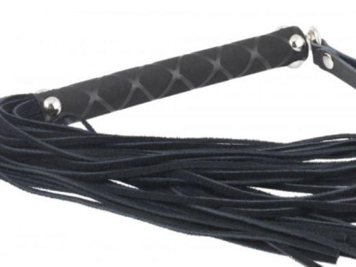 Mini Floggerpeitsche Leder 35cm schwarz