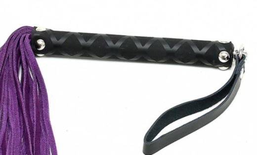Mini Floggerpeitsche Leder 35cm violett