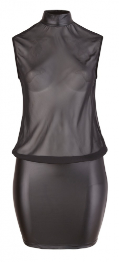 Minikleid Chiffon transparent & Wetlook grosse Grössen