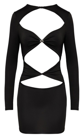 Minikleid langarm m. Front-Ausschnitten & Strass mit aufregended zeigefreudig Stretch-Qualität von COTTELLI PARTY kaufen