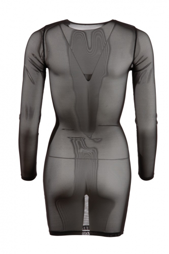 Minikleid langarm transparent Netzkleid