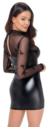 Minikleid langarm Wetlook & Tüll