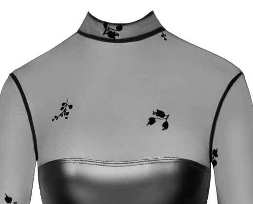 Minikleid langarm Wetlook & Tüll