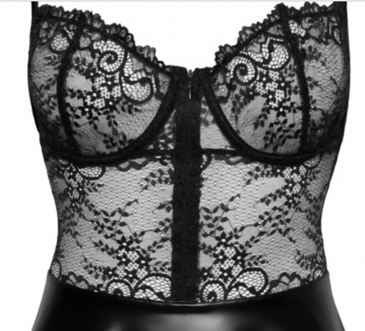 Minikleid Spitze & Wetlook m. Bügeln & Reissverschluss