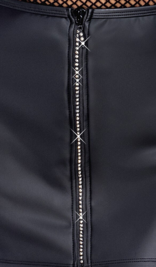 Minirock m. Strass-Reissverschluss Mattlook mit Stretchbund weich & elastisch-anschmiegsam günstig kaufen