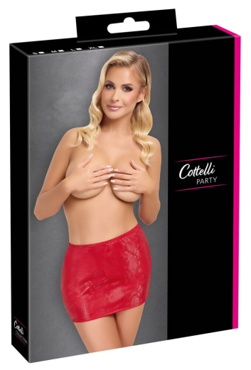 Mini Skirt Snakeskin Look red lightweight & elastic with Strech-Waistband Combination-Skirt by COTTELLI PARTY buy cheap