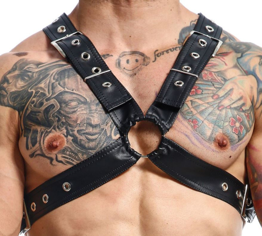 MOB Eroticwear Classic Cross Harness mit Schnallen einstellbar weiches Kunstleder von MOB EROTICWEAR günstig kaufen