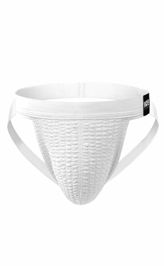 MOB Fetish Swim Jockstrap weiss elastisch & atmungsaktiv mit schmalem Taillenband pofreier Jockstring günstig kaufen