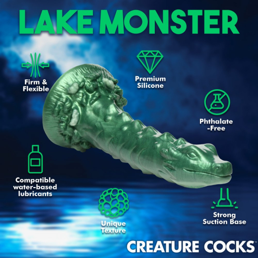 Gode Monster avec base absorbante Cockness Silicone Gode fantaisie en forme de serpent de mer Gode Nessie à bas prix