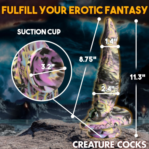 Monster-Dildo m. Saugfuss Cyclops Silikon Zyklop-Penisdildo m. Auge gelb-pink-schwarz von CREATURE COCKS kaufen