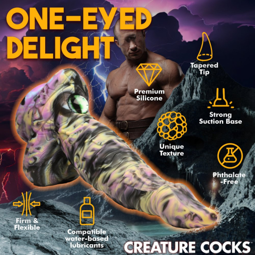 Monster-Dildo m. Saugfuss Cyclops Silikon Zyklopenform mit Glasauge von CREATURE COCKS günstig kaufen