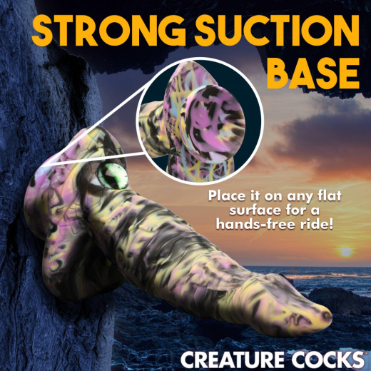 Monster-Dildo m. Saugfuss Cyclops Silikon Zyklop-Penisdildo mit Auge gelb-pink-schwarzes Premium-Silikon kaufen