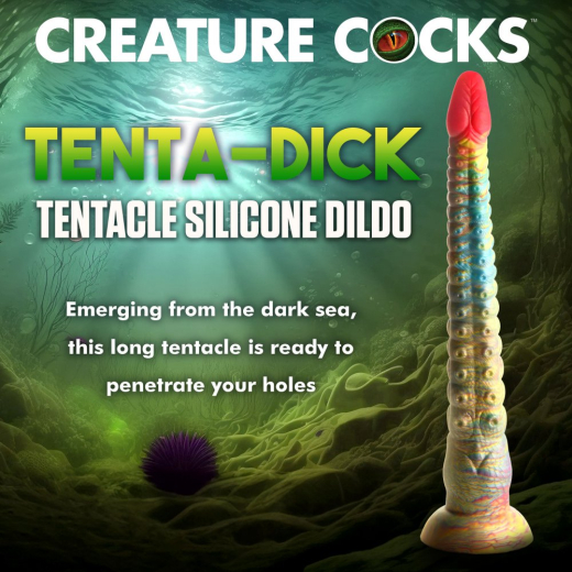 Monster-Dildo m. Saugfuss Tenta-Dick Silikon schlanker Analdildo in Tentakel-Form mit Saugnäpfen & Reiztextur kaufen