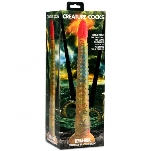 Monster-Dildo m. Saugfuss Tenta-Dick Silikon in Tentakel-Form mit Saugnäpfen & Reiztextur multicolor günstig kaufen