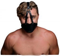 Head Harness Muzzle w. Ball Gag PU-Leather