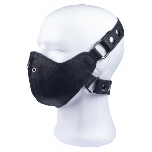 Mundhaube m. Reissverschluss & Kopfriemen Leder mit Elastikbändern & Druckknöpfen von THE RED günstig kaufen
