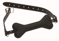Mundknebel Hundeknochen m. Kunstlederband
