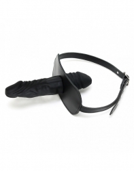 Mundknebel m. Latexdildos & Lederkopfriemen