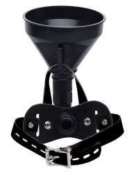 Mundknebel m. Trichter Latrine Extrem m. Kunstlederband