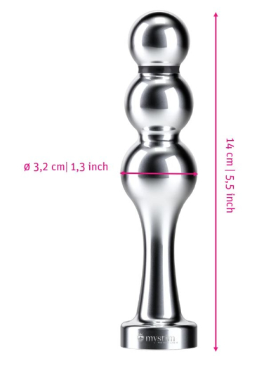 Mystim Bold Boris Electrosex Dildo w. Beads bipolar 14cm x 3.2cm insertable anally + vaginally usable by MYSTIM buy