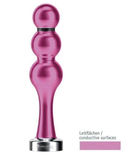 Mystim Bold Boris Electrosex Dildo w. Beads bipolar 14cm x 3.2cm insertable polished Aluminium by MYSTIM buy cheap