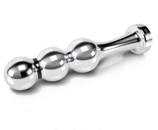 Mystim Bold Boris Electrosex Dildo w. Beads glossy polished Aluminium anally + vaginally usable by MYSTIM buy cheap