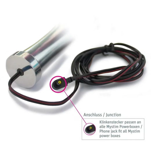 Mystim Funky Fella Electrosex Dildo grooved bipolar w. rounded Head polished Aluminium E-Stim Dildo by MYSTIM buy