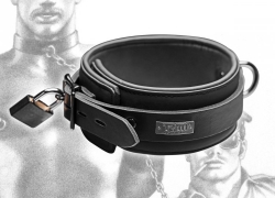 Neopren Halsfessel m. D-Ring abschliessbar Tom-of-Finland