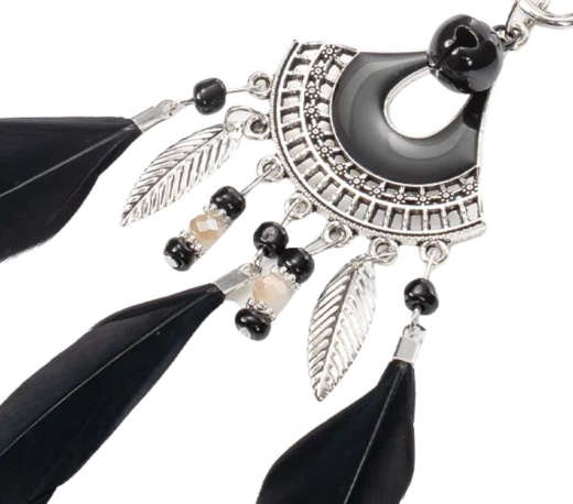 Nippel-Pinzenttenklemmen m. Federn schwarz-silber mit Glöckchen & Anhängern verstellbar von RIMBA kaufen