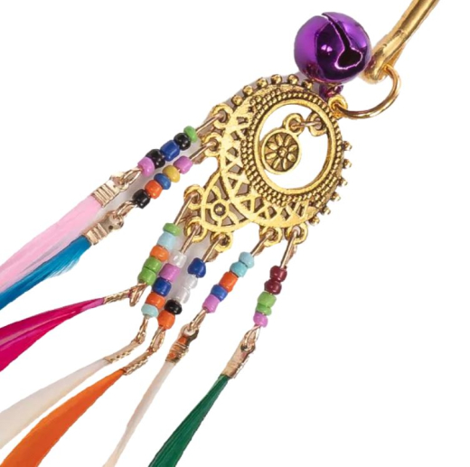 Nipple Tweezer Clamps w. Feathers gold-multicolor decorative w. Dream Catcher adjustable by Slider buy cheap
