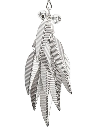Nipple Tweezer Clamps w. Metal Feathers silver decorative with two small Bells adjustable by Slider from RIMBA buy cheap