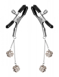 Nippelklammern einstellbar m. Schmucksteinen Würfel