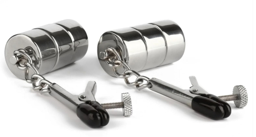 Nippelklammern einstellbar m. variablen Gewichten 2 x 173g Edelstahl