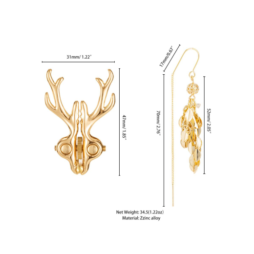 Pinces à tétons réglables avec pendentif cerf et chaînette décorative en forme de tête de cerf de SEVANDA acheter