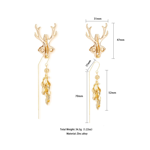 Pinces à tétons réglables avec pendentif cerf doré au design décoratif de tête de cerf de SEVANDA à bas prix