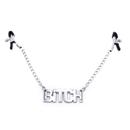 Nipple Clamps adjustable w. Lettering BITCH