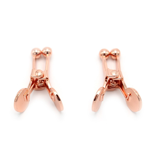 Nippelklemmen Kugelspitzen rose gold nicht einstellbare Nippelklammern mit Federspannung Edelstahl günstig kaufen