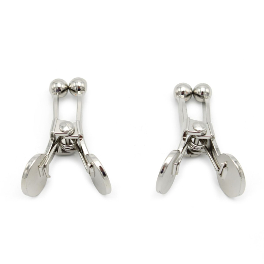 Nipple Clamps Ball-Tips silver Spring-loaded Stainless Steel Clamps non-adjustable with Ball-shaped Tips buy cheap