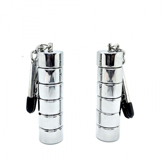 Nippelklemmen m. Magnetgewichten stapelbar Edelstahl 2x 330g