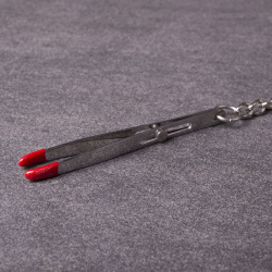 Nippelklemmen Pinzette m. Schieber Edelstahl