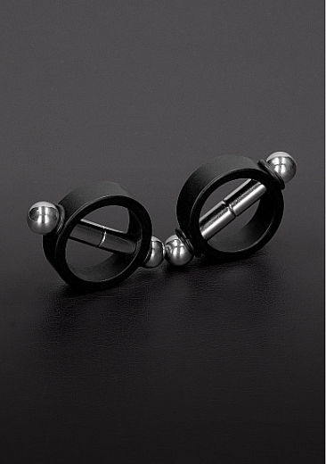 Nipple Clamps Ring shaped magnetic black