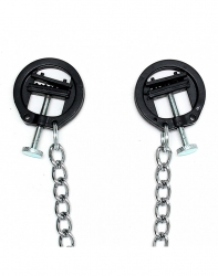 Nipple Clamps round Nipplepress w. Metal Chain