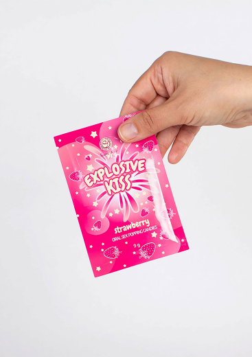 Oralsex Pulver Popping Candies Erdbeere Zucker mit Kohlendioxid für explosive Oralsex-Erlebnisse günstig kaufen