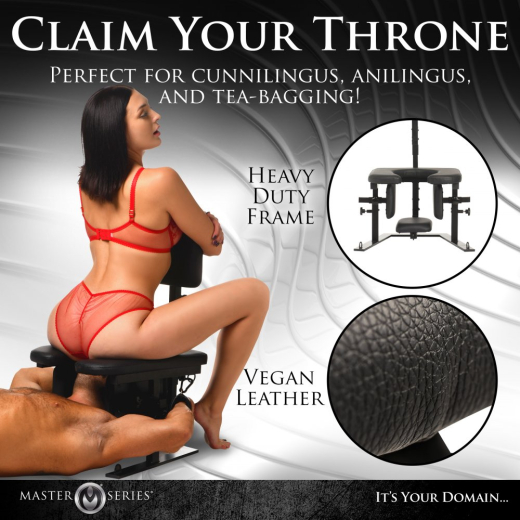 Oralsex-Stuhl einstellbar Pleasure Throne BdSM Möbel m. Handfesseln für Cunnilingus Anilingus von MASTER SERIES kaufen